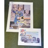 NIGEL MANSELL POSTERS. Two Nigel Mansell posters, one being limited edition, 358/999