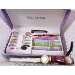 NINA MYERS WRISTWATCH. Nina Myers wristwatch set plus various loose wristwatches