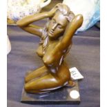 BRONZE FIGURE. Bronze nude kneeling H ~ 20cm
