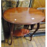 TWO TABLES. Mahogany occasional table and The Bombay Company side table