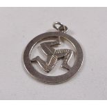 SILVER PENDANT. Sterling silver Isle Of Man pendant