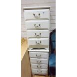 BEDSIDE CABINETS. Pair of painted four drawer bedside cabinets, 39 x 71cm