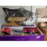 Box of mixed Tech Deck bicycle and skateboard toys and ramps etc