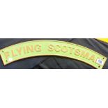 CAST IRON SIGN. Cst iron Flying Scotsman engine sign, L~ 53cm