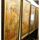 FOUR MURBA PRINTS. Four framed and glazed Murba prints, 40 x 108cm