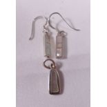 EARRING AND PENDANT SET. Sterling silver mother of pearl earring and pendant set