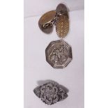 SILVER BROOCH AND PENDANT. L Spiers hallmarked silver brooch, Birmingham 1890, GJLD hallmarked St