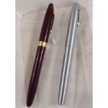 SHEAFFER PENS. Two original American Sheaffer 1970s fountain pens with gold and steel nibs