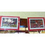 CANTONA SIGNED PRINT. Framed signed print of Eric Cantona with blind stamp to bottom right