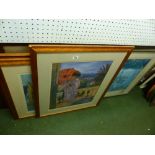 MIXED PRINTS. Nine framed and glazed mixed printed pictures