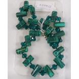 BEAD NECKLACE. Malachite stone bead necklace, L ~ 50cm