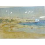 TYNDALE WATERCOLOUR. Walter Frederick Roofe Tyndale 1855 ~ 1943 original watercolour beach scene, 22