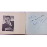 AUTOGRAPH BOOK. Autograph book from 1950s including Beryl Reid, Larry Adler, Billy Smart, Benny Hill