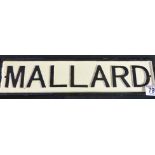 CAST IRON SIGN. Cast iron Mallard sign, L ~ 41cm