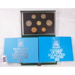 COINS. Falkland Islands coin set, proof 1987, coinage 1974, liberation proof 1982