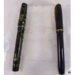 RELIEF AND CROXLEY PENS. Relief fountain pen with 8ct gold nib and Croxley fountain pen with 14ct