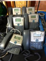 CISCO TELEPHONES. Six Cisco IP call centre telephone sets with chargers