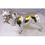 BULLDOG. Silver coloured bulldog, L ~ 34cm