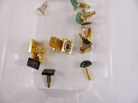 CUFFLINKS. Box of mixed cufflinks including stone set examples