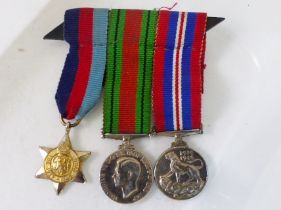 MEDAL TRIO. WWII miniature medal trio