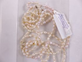 PEARL NECKLACE. Three strand freshwater pearl necklace