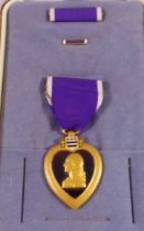 PURPLE HEART. Cased U S A purple heart