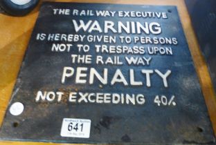CAST IRON SIGN. Cast iron Penalty sign, 29 x 30cm