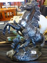 SPELTER HORSE. Spelter Marley horse