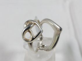 RING AND PENDANT SET. Sterling silver heart ring and pendant set, size P