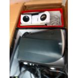 Box of mixed electricals including Epsom scanner