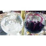 GLASS PAPERWEIGHTS. Two glass paperweights including Selkirk example