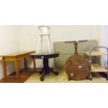 MIXED FURNITURE. Tables, trolley and a dolls highchair (top lot)