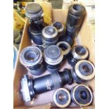 VARIOUS CAMERA LENSES. Quantity of various camera lenses (14)