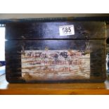 SCIENTIFIC INSTRUMENT BOX. Vintage scientific instrument wooden box