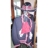 MEXICAN CLOTHING. Mexican bolero jacket and sombrero