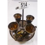 EGG CUP SET. Silver plated egg cup set