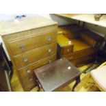 MIXED FURNITURE. Two drawers, dressing table and a piano stool