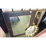 FOUR MIRRORS. Four mixed mirrors including gilt edged example