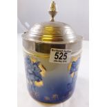 ROYAL DOULTON. Royal Doulton flow blue biscuit barrel