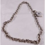 SILVER LINK CHAIN. Sterling silver solid round link chain