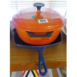 LE CREUSET. Le Creuset cast iron griddle pan and casserole