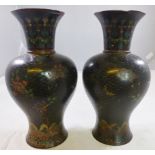 CLOISONNE VASES. Pair of early Cloisonne vases