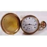 9CT PLATED POCKET WATCH. 9ct gold plated pocket watch, Thomas Russell, Liverpool