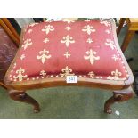 VICTORIAN STOOL. Upholstered Victorian stool