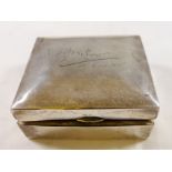 SILVER CIGARETTE BOX. Silver cigarette box, Birmingham 1902