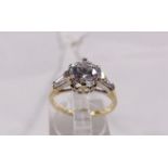 9CT SOLITAIRE RING. 9ct gold and CZ solitaire ring