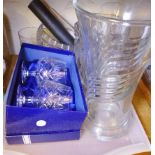 MIXED GLASSWARE. Tray of mixed glassware including boxed Royal Doulton crystal