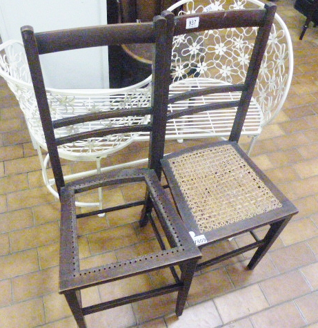 TWO CHAIRS. Pair of chairs, one cane seated
