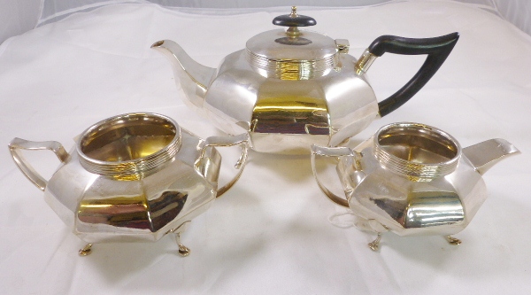 ART DECO TEA SERVICE. Silver plated Art Deco tea service