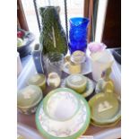 CERAMICS AND GLASSWARE. Tray of mixed ceramics and glassware including Royal Worcester cup and